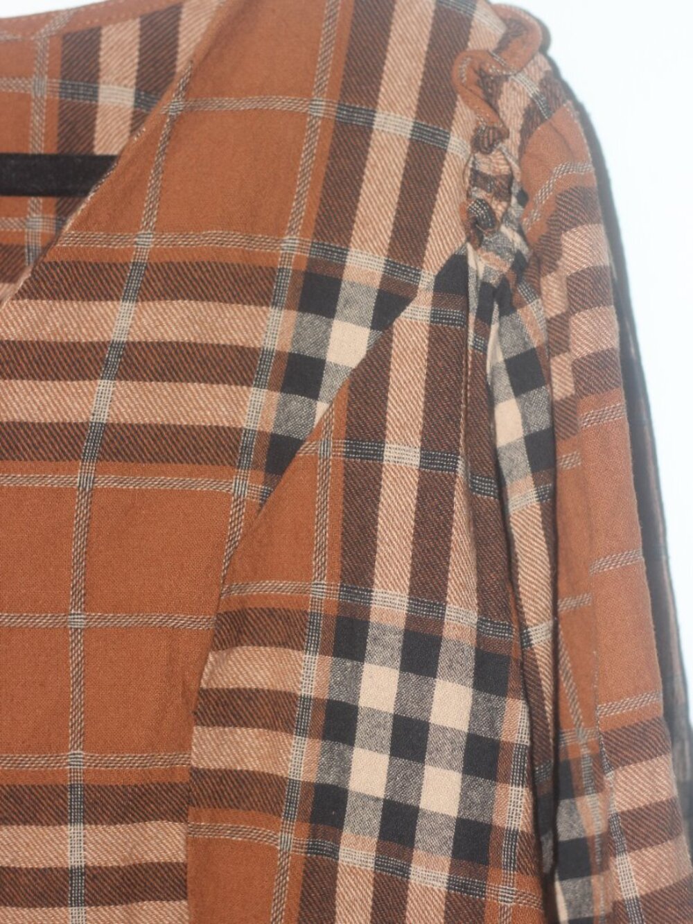 100% cotton plaid babydoll mini dress XL - Picture 4 of 6